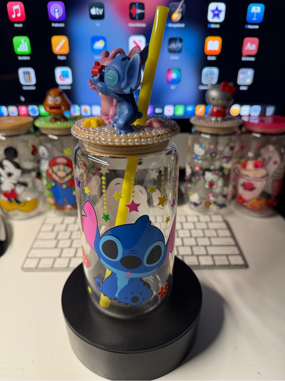 Disney Stitch & Angel Character Glass Tumbler - Picture 4 of 5